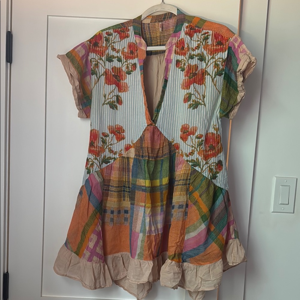 Free People Multicolor Floral Patchwork Agnes Dress
